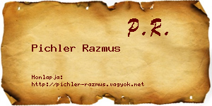 Pichler Razmus névjegykártya